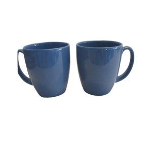 CORELLE STONEWARE 11 OZ. Cornflower BLUE COFFEE MUGS SET OF 2 Thailand